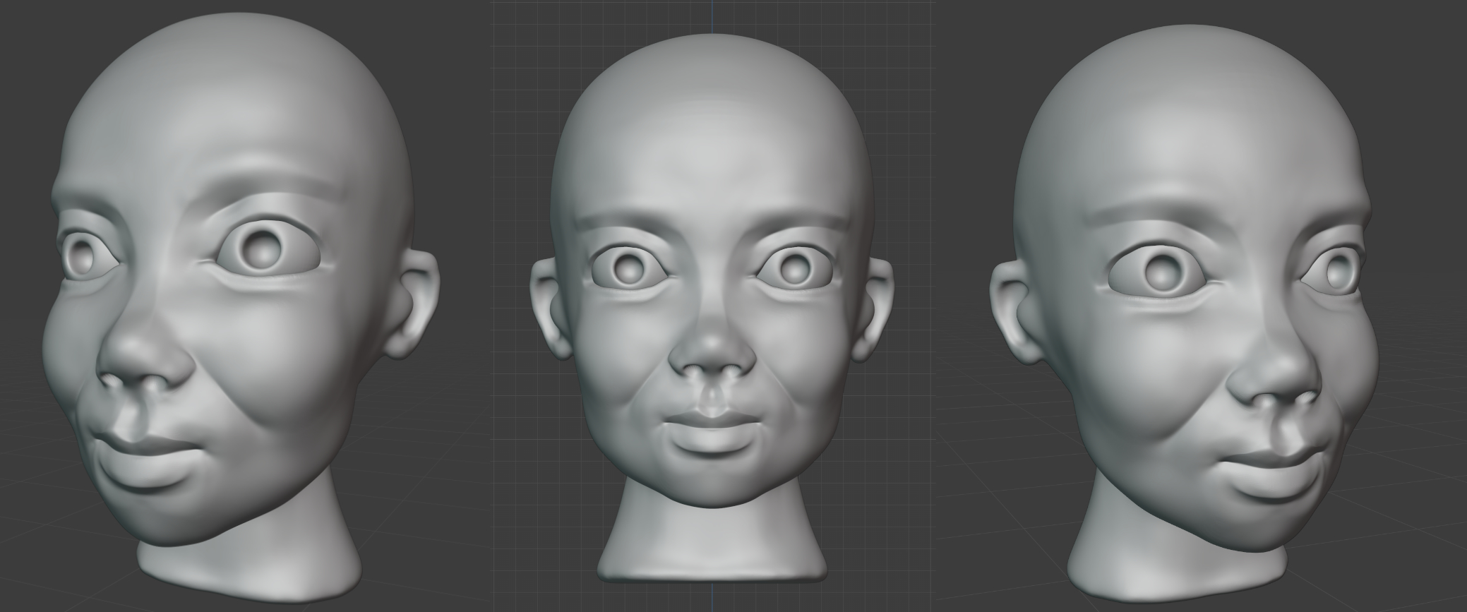 high polygonally detailed head model